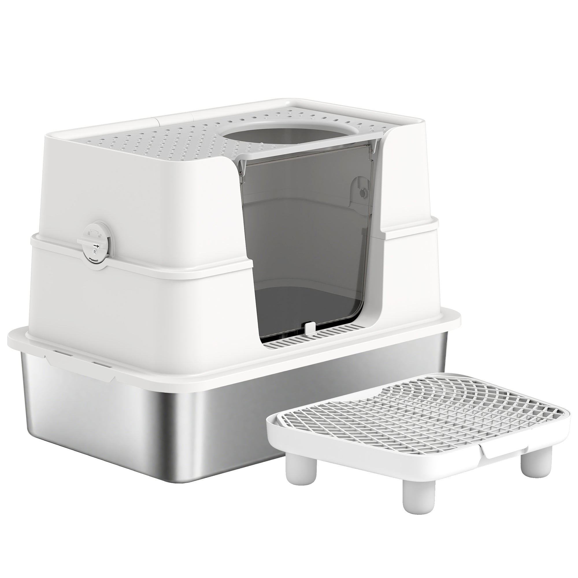 Cat Litter Box ,Top And Side Entry Enclosed Litter Box With Flip Top