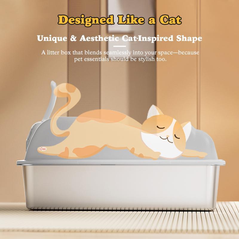 Large Stainless Steel Cat Litter Box