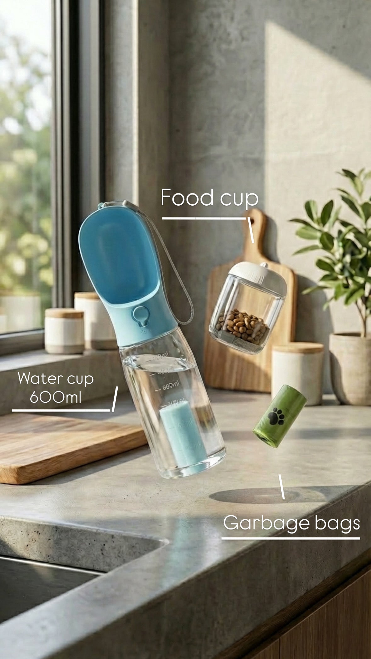 3-in-1 Travel Pet Water Bottle