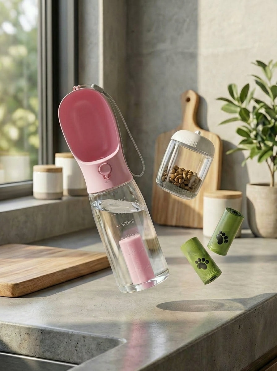 3-in-1 Travel Pet Water Bottle